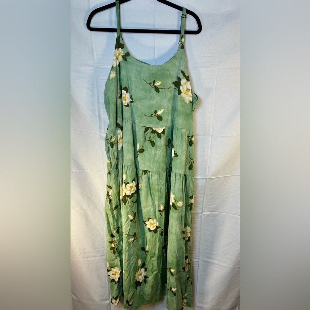 YES/NO Woman’s Green Spaghetti Strap Maxi Sundress for Casual Wear Size 2XL - Picture 2 of 8